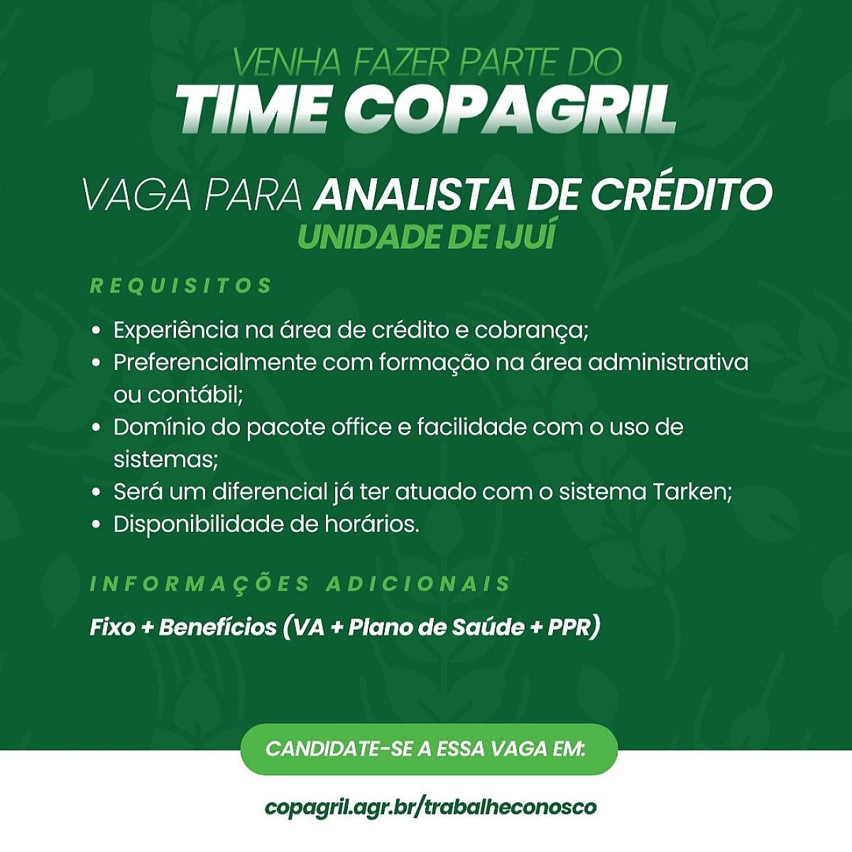 Analista de Crédito e Cobrança