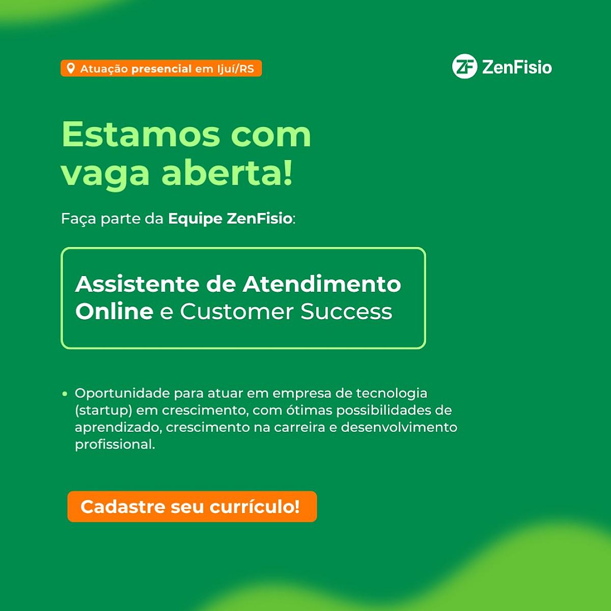 Assistente de Atendimento Online e Customer Success