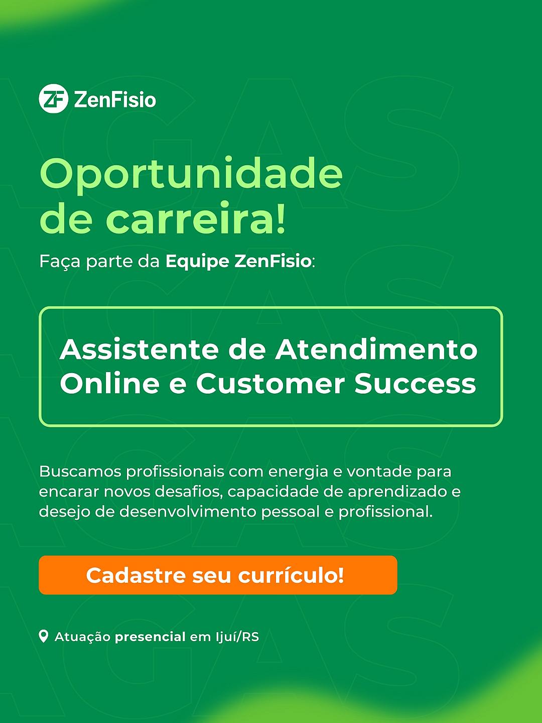 Assistente de Atendimento Online e Customer Success